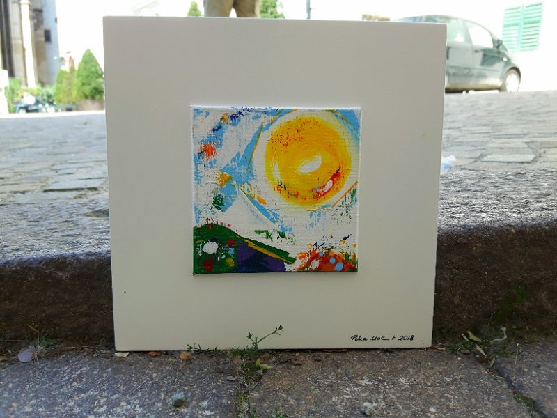 Sonne 6 2018 20×20 Acryl auf LW, SOLD